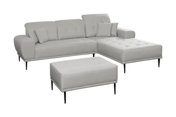 Rapale Sofagruppe Høyre med Fotskammel - Grå - Møbler - Sofaer - Sofagrupper