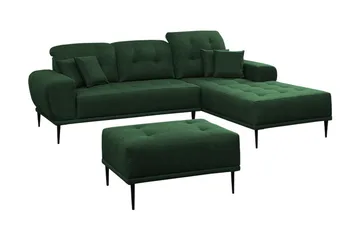 Rapale Sofagruppe Høyre med Fotskammel - Grønn - Møbler - Sofaer - Sofagrupper