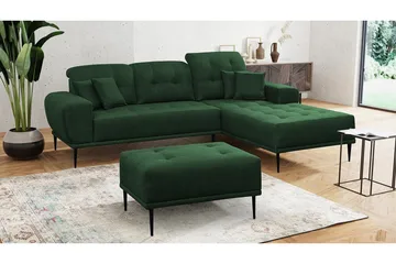 Rapale Sofagruppe Høyre med Fotskammel - Grønn - Møbler - Sofaer - Sofagrupper