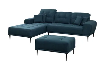 Rapale Sofagruppe Venstre med Fotskammel - Blå - Møbler - Sofaer - Sofagrupper