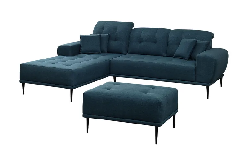 Rapale Sofagruppe Venstre med Fotskammel, Blå
