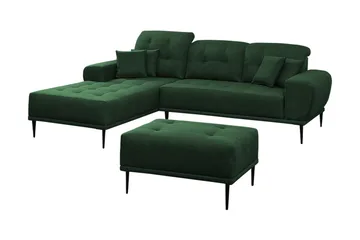 Rapale Sofagruppe Venstre med Fotskammel - Grønn - Møbler - Sofaer - Sofagrupper