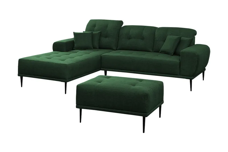 Rapale Sofagruppe Venstre med Fotskammel, Grønn