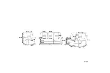 Rovik Sofagruppe 2-seter+3-seter+lenestol - Brun - Møbler - Sofaer - Reclinersofaer