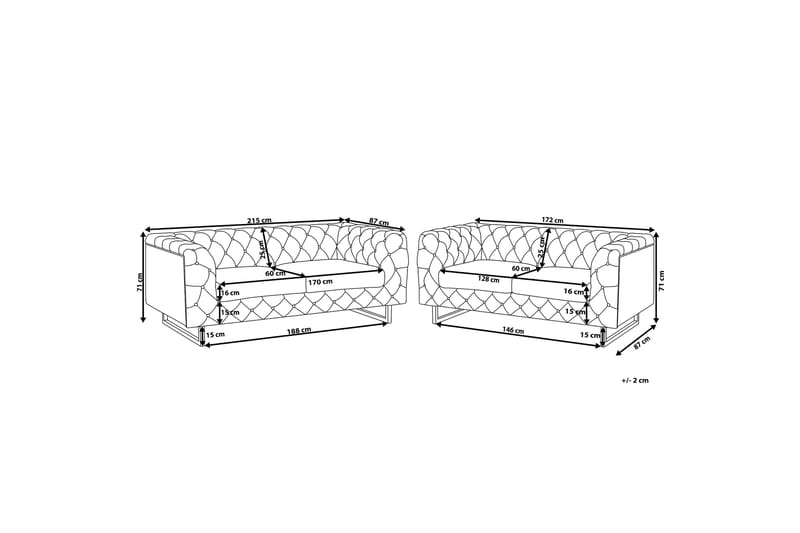 Sofagruppe 2-seter + 3-seter Vissland - Svart - Sofagrupper