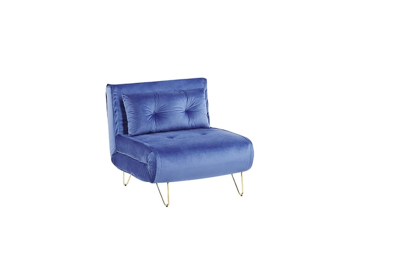 Sofagruppe 2-seters + 1-seters fløyel marineblå VESTFOLD - Blå - Møbler - Sofaer - Sofagrupper