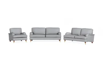 Howard Lyx Sofagruppe 3-seters + 2-seters Sofa + Lenestol i Stoff - Lys grå - Møbler - Sofaer - Sofagrupper - Howard sofagruppe