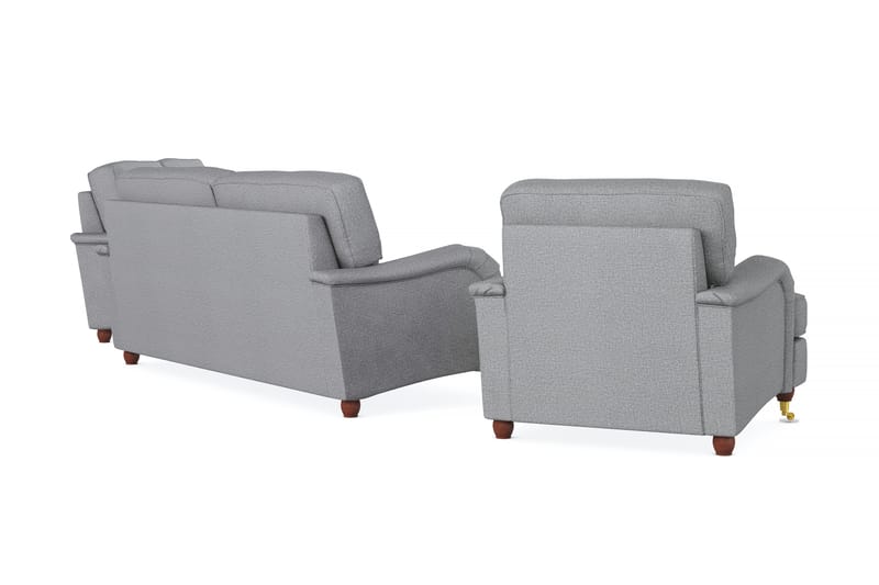 Howard Lyx Sofagruppe 3-seters + 2-seters Sofa + Lenestol i Stoff - Lys grå - Møbler - Sofaer - Sofagrupper - Sofagruppe 3 2 1