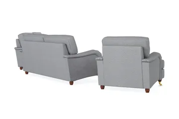 Howard Lyx Sofagruppe 3-seters + 2-seters Sofa + Lenestol i Stoff - Lys grå - Møbler - Sofaer - Sofagrupper - Howard sofagruppe