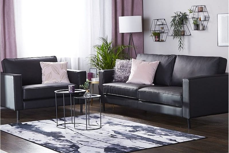 Sofagruppe 3-seter + lenestol Savalen, Svart
