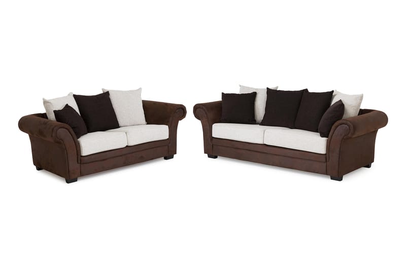 Sofagruppe Aspen 2-seter+3-seter - Brun|Beige - Howard sofagruppe - Sofagrupper