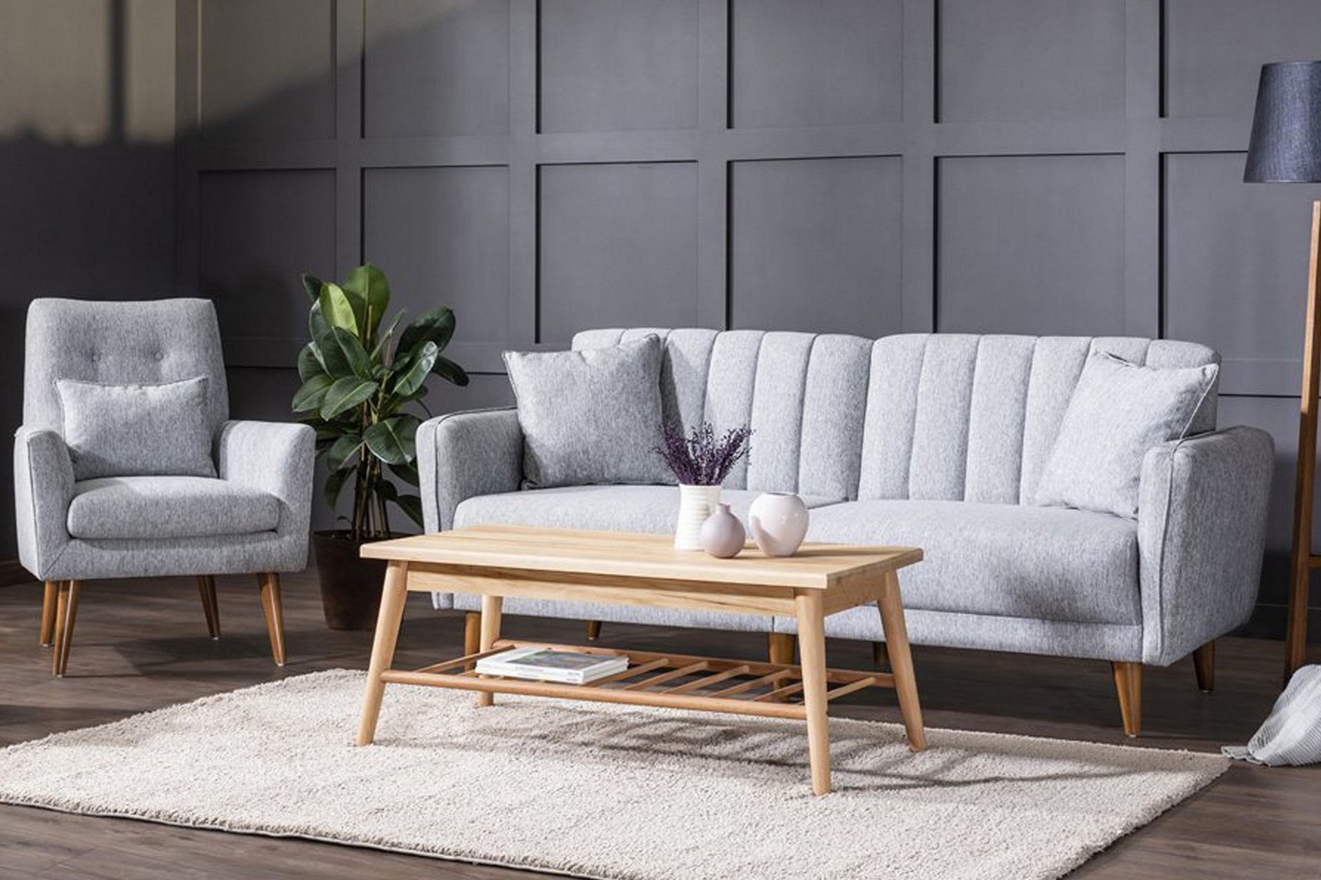 Sofagruppe Banize - Grå - Møbler - Sofaer - Sofagrupper