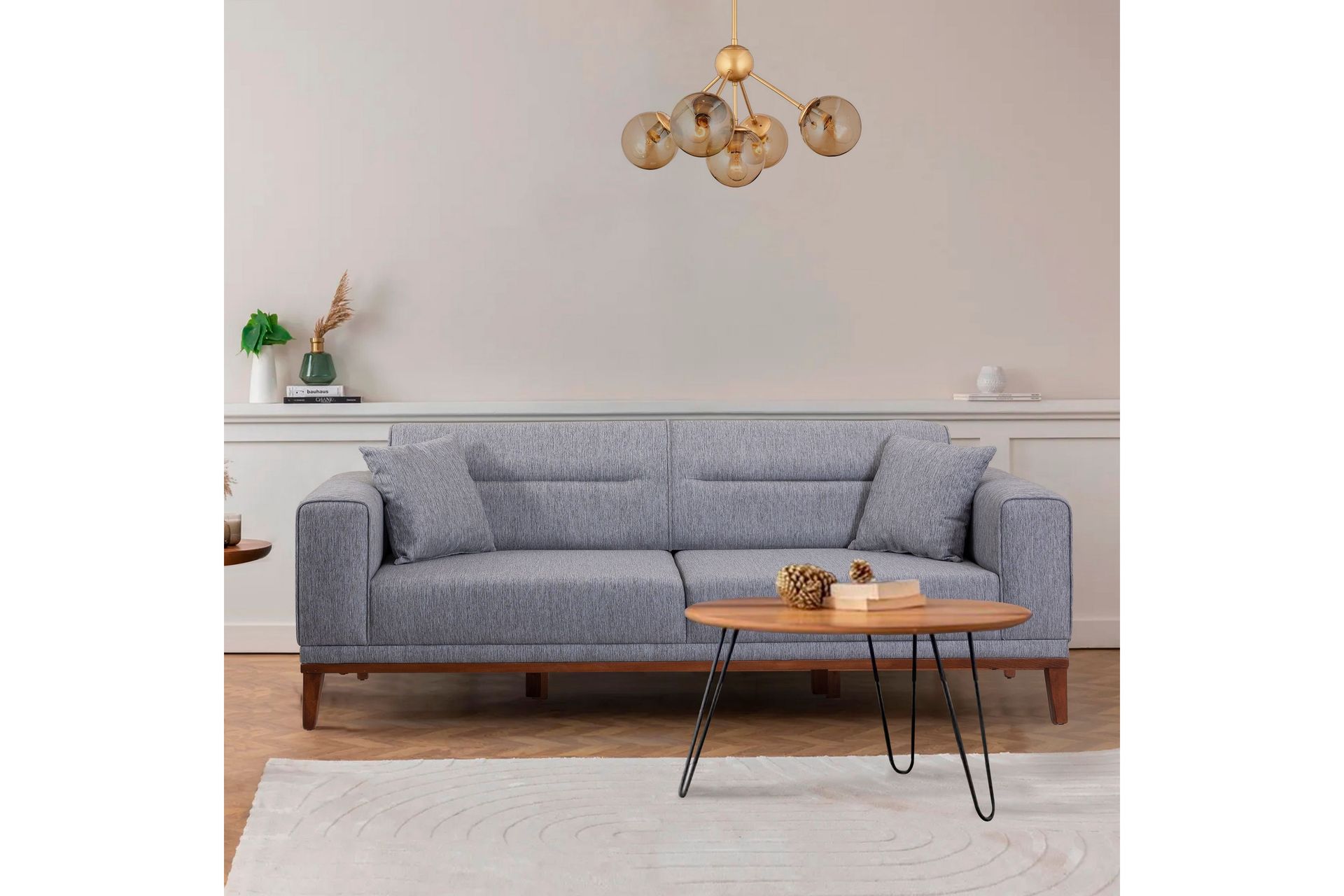 Sofagruppe Charlesbourg 3-seters Sofa + Lenestol - Grå - Møbler - Sofaer - Sofagrupper