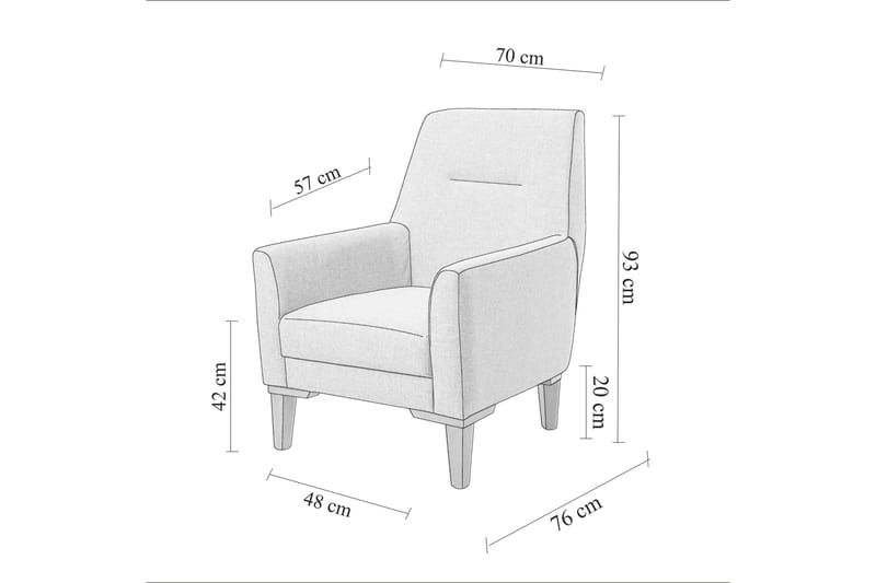 Sofagruppe Charlesbourg 3-seters Sofa + Lenestol - Mørkegrå - Møbler - Sofaer - Sofagrupper