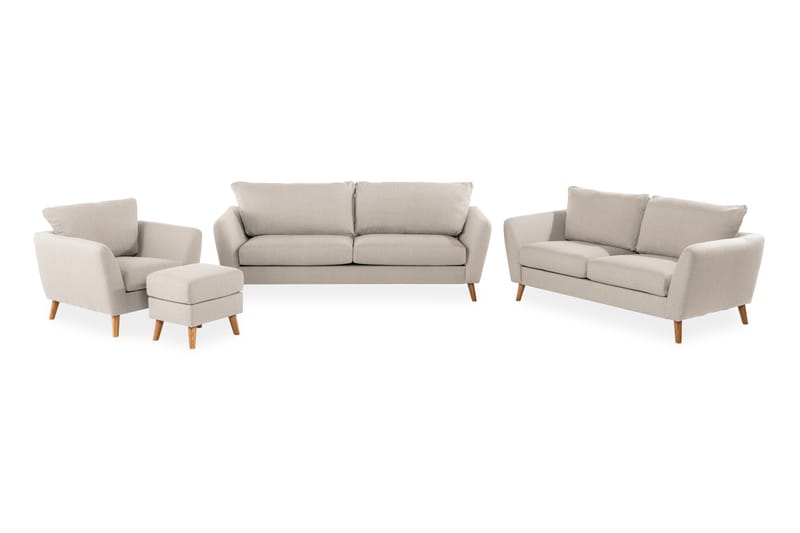 Sofagruppe Colt 3-seter+2-seter+Lenestol - Beige - Howard sofagruppe - Sofagrupper