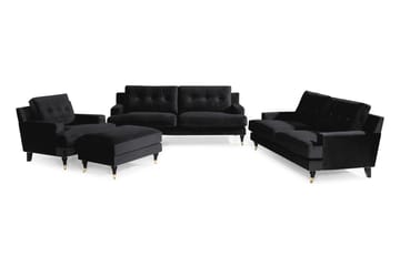 Sofagruppe Covington 2-Sete+3-Sete+Lenestol+Fotskammel Fløye