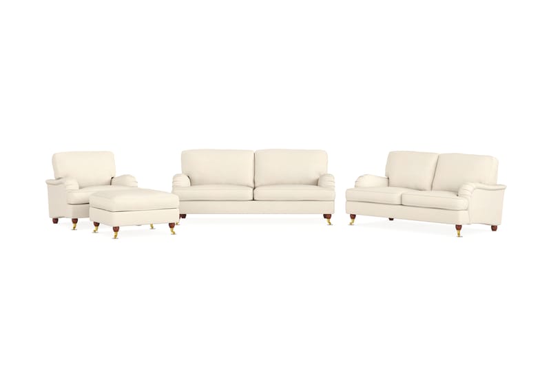 Sofagruppe Howard Oxford 3-seter+2-seter+Lenestol+Fotskammel - Beige - Howard sofagruppe - Sofagrupper