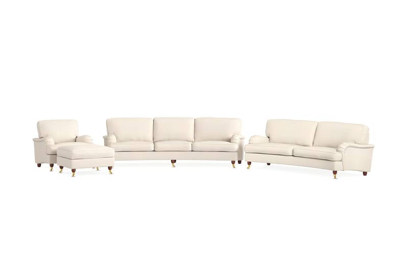 Sofagruppe Howard Oxford Buet 4+3-seter+Lenestol+Fotskammel - Beige - Howard sofagruppe - Sofagrupper