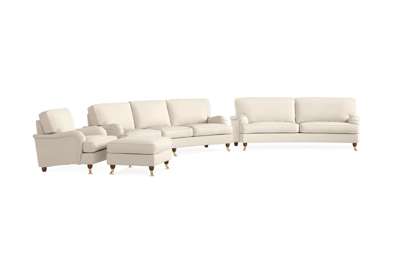 Sofagruppe Howard Oxford Buet 4+3-seter+Lenestol+Fotskammel - Beige - Howard sofagruppe - Sofagrupper