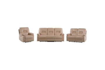Sofagruppe med USB Rovik Beige - Beige - Møbler - Sofaer - Reclinersofaer