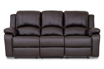 Sofagruppe Navarro 3-seter+2-seter+Lenestol Kunstlær - Mørkbrun - Møbler - Sofaer - Sofagrupper