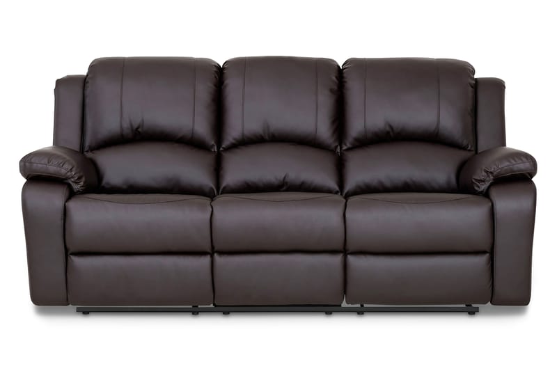Sofagruppe Navarro 3-seter+2-seter+Lenestol Kunstlær - Mørkbrun - Møbler - Sofaer - Sofagrupper