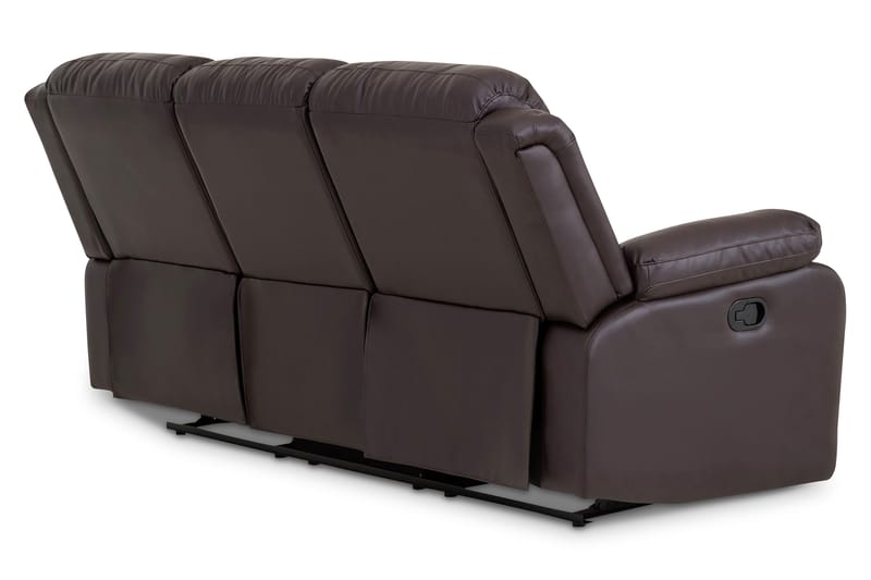 Sofagruppe Navarro 3-seter+2-seter+Lenestol Kunstlær - Mørkbrun - Møbler - Sofaer - Sofagrupper