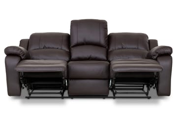 Sofagruppe Navarro 3-seter+2-seter+Lenestol Kunstlær - Mørkbrun - Møbler - Sofaer - Sofagrupper