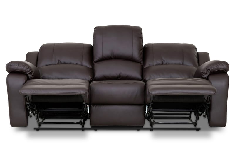 Sofagruppe Navarro 3-seter+2-seter+Lenestol Kunstlær - Mørkbrun - Møbler - Sofaer - Sofagrupper