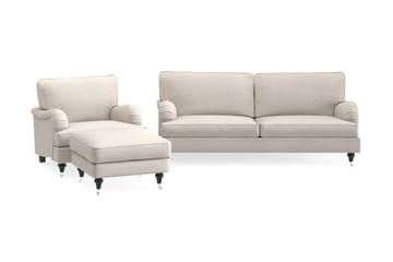 Sofagruppe Oxford Classic 3,5-seter+Lenestol+Fotskammel