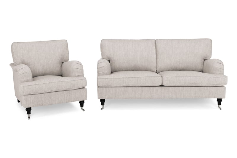 Sofagruppe Oxford Classic 3-seter+Lenestol - Beige - Sofagrupper - Chesterfield sofagruppe