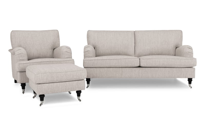 Sofagruppe Oxford Classic 3-seter+Lenestol+Fotskammel - Sofagrupper - Chesterfield sofagruppe
