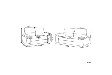 Sofagruppe Shundria 2-seter + 3-seter Kunstlær - Beige - Møbler - Sofaer - Sofagrupper - Howard sofagruppe