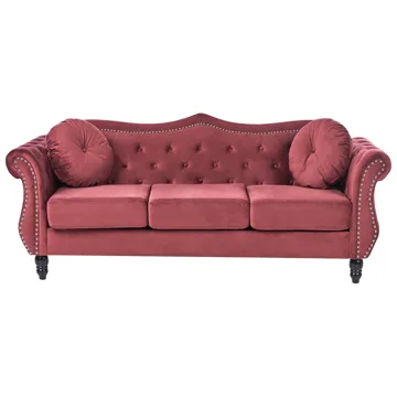 Sofagruppe Skien - Mørkerød - Møbler - Sofaer - Sofagrupper - Chesterfield sofagruppe