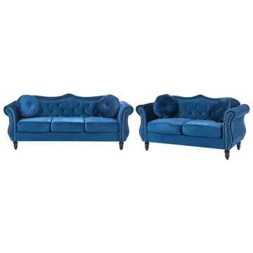 Sofagruppe Skien - Marineblå - Møbler - Sofaer - Sofagrupper - Chesterfield sofagruppe