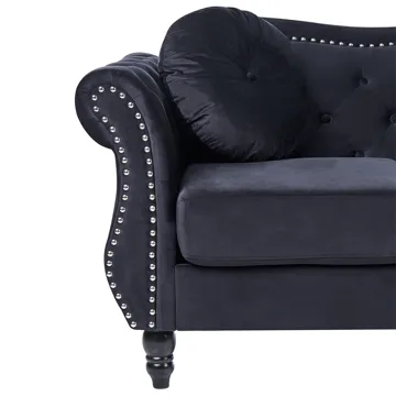Sofagruppe Skien - Svart - Møbler - Sofaer - Sofagrupper - Chesterfield sofagruppe