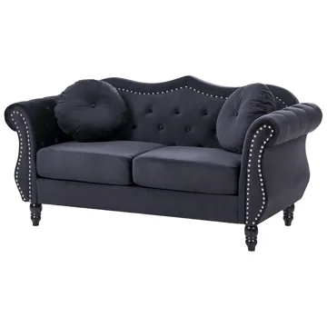 Sofagruppe Skien - Svart - Møbler - Sofaer - Sofagrupper - Chesterfield sofagruppe