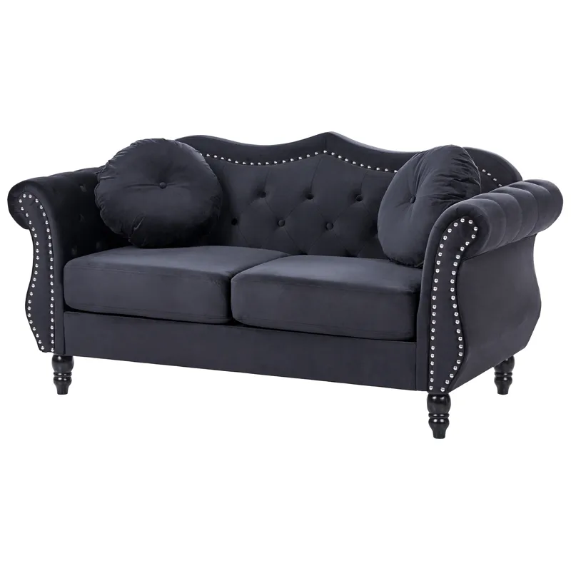 Sofagruppe Skien - Svart - Møbler - Sofaer - Sofagrupper - Chesterfield sofagruppe