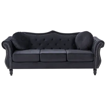 Sofagruppe Skien - Svart - Møbler - Sofaer - Sofagrupper - Chesterfield sofagruppe