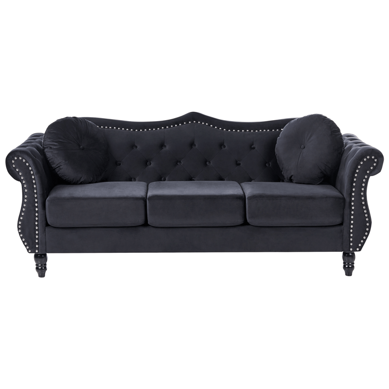Sofagruppe Skien - Svart - Møbler - Sofaer - Sofagrupper - Chesterfield sofagruppe