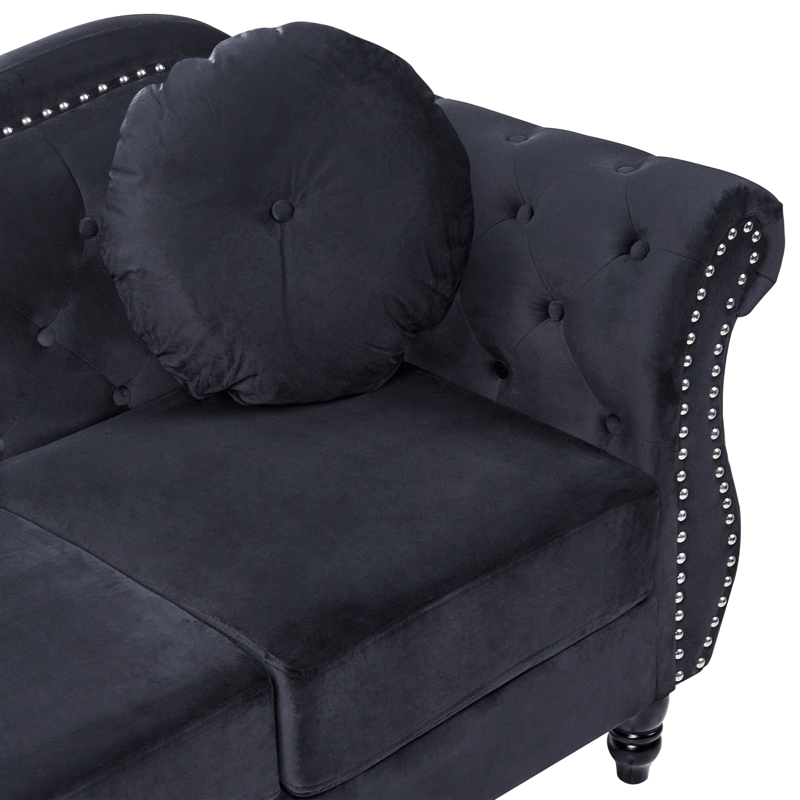 Sofagruppe Skien - Svart - Møbler - Sofaer - Sofagrupper - Chesterfield sofagruppe
