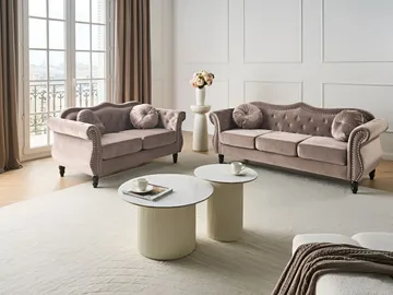 Sofagruppe Skien - Taupe - Møbler - Sofaer - Sofagrupper - Chesterfield sofagruppe