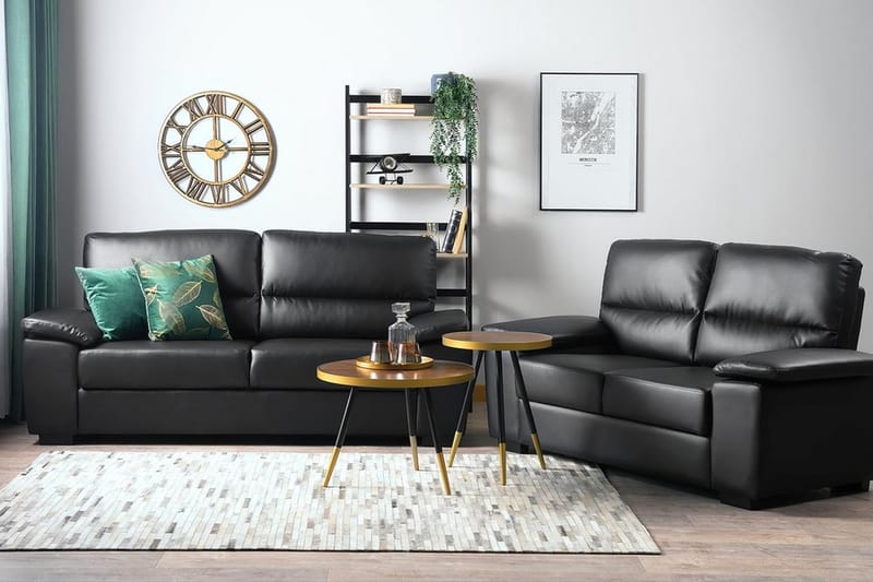 Sofagruppe Vogar 2-seter + 3-seter - Svart - Møbler - Sofaer - Sofagrupper