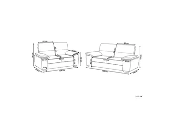 Sofagruppe Vogar 2-seter + 3-seter - Svart - Møbler - Sofaer - Sofagrupper