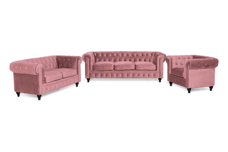 Sofagruppe Walton Lyx 2-Seter og 3-Seter med Lenestol - Sofagrupper - Chesterfield sofagruppe - Sofagruppe 3 2 1