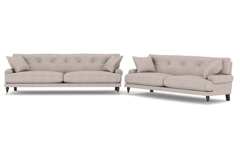 Sofagruppe Webber 3-seter+2-seter - Beige|Messing - Howard sofagruppe - Sofagrupper