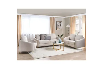 Soffgrupp Beliani Trosa Beige/guld Beige||GOLD - Møbler - Sofaer - Sofagrupper