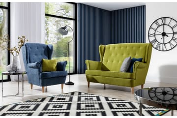 Tiny Sofagruppe 2-seter + Lenestol - Blå/Gul - Møbler - Sofaer - Sofagrupper