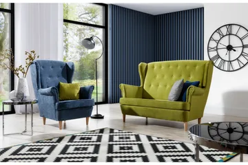 Tiny Sofagruppe 2-seter + Lenestol - Blå/Gul - Møbler - Sofaer - Sofagrupper