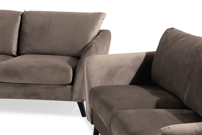 Trend Sofagruppe 3-seters + 2-seters Fløyelssofa - Brun - Møbler - Sofaer - Sofagrupper